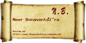 Neer Bonaventúra névjegykártya